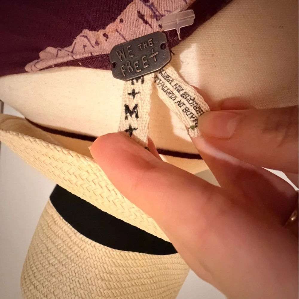 We The Free Floral Top with Straw Hat